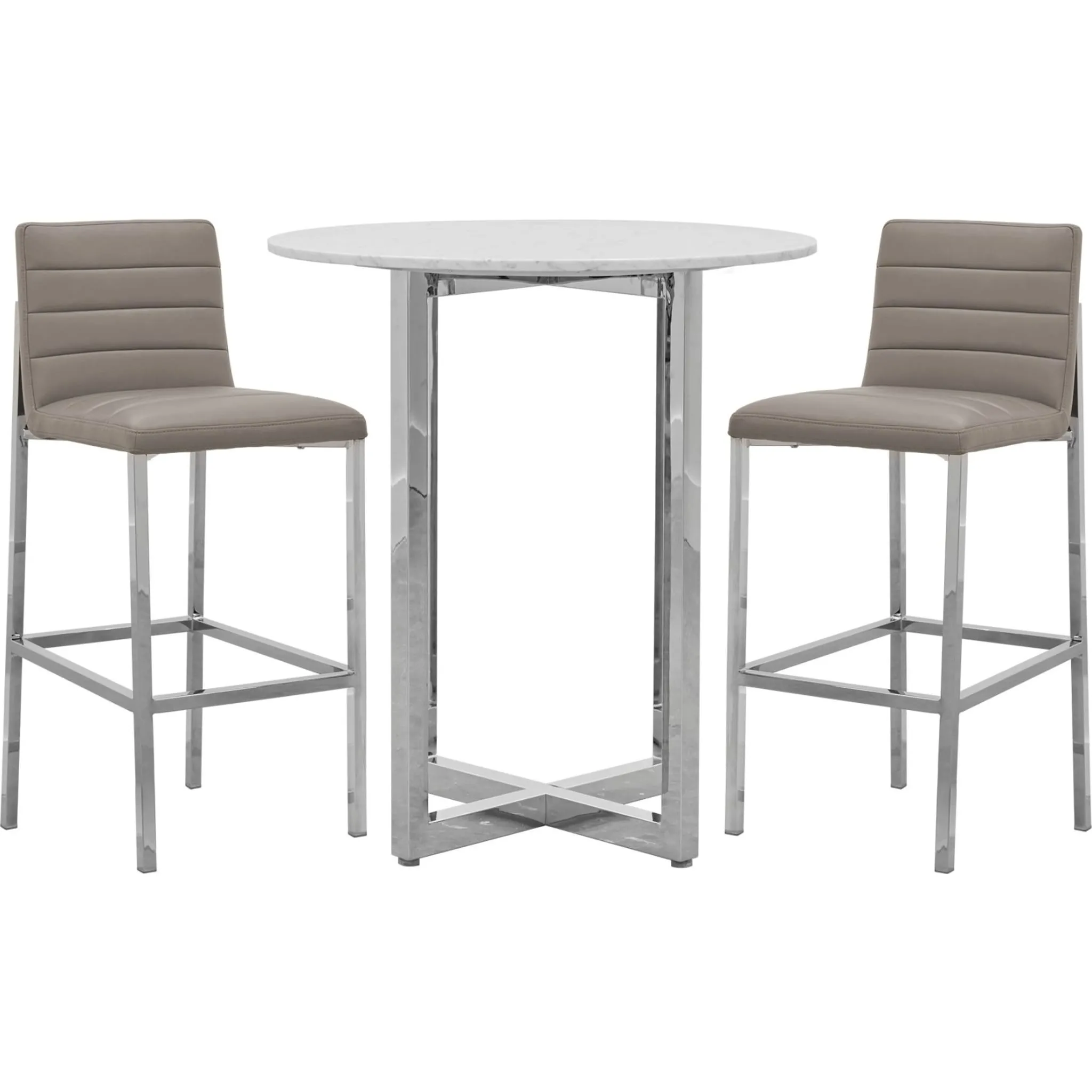 Amalfi Metal Back Bar Stool in Taupe Leather Modus