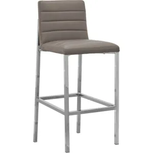 Amalfi Metal Back Bar Stool in Taupe Leather Modus