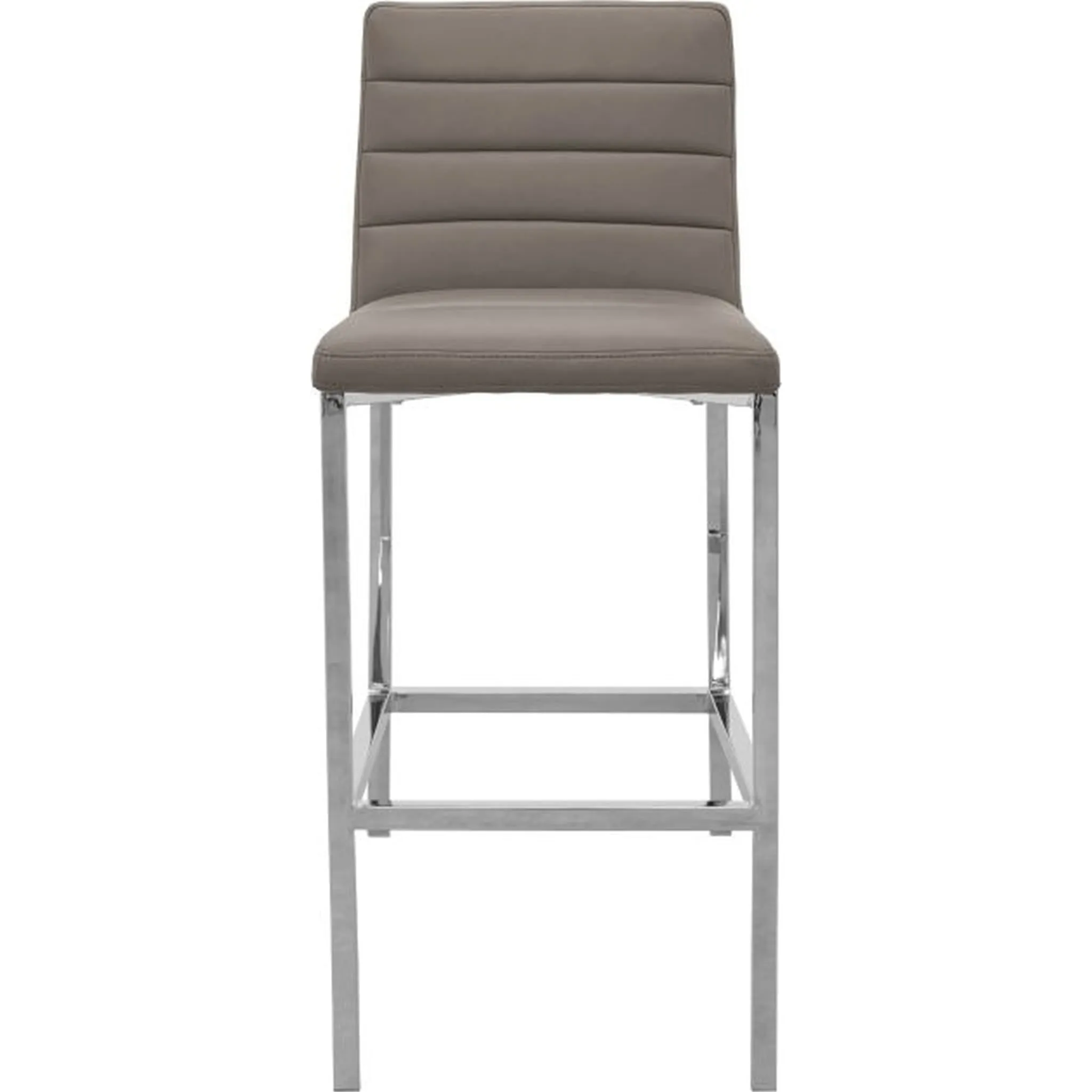 Amalfi Metal Back Bar Stool in Taupe Leather Modus