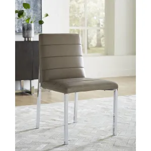Amalfi Metal Back Chair in Taupe Leather Modus