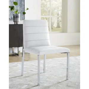 Amalfi Metal Back Chair in White Leather Modus