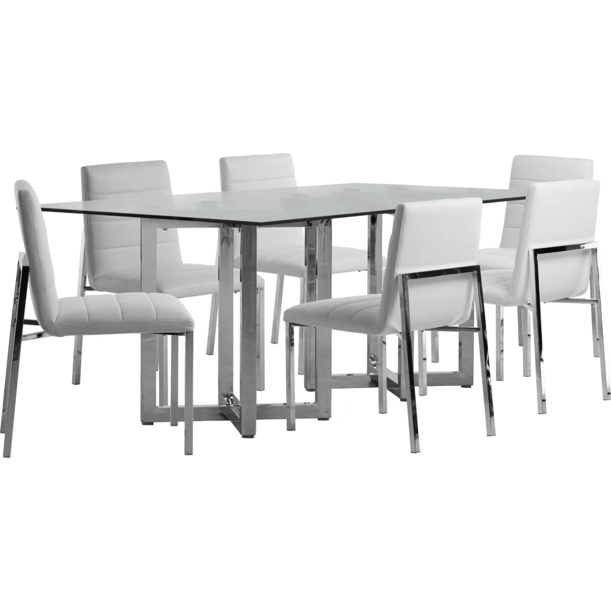 Amalfi Metal Back Chair in White Leather Modus