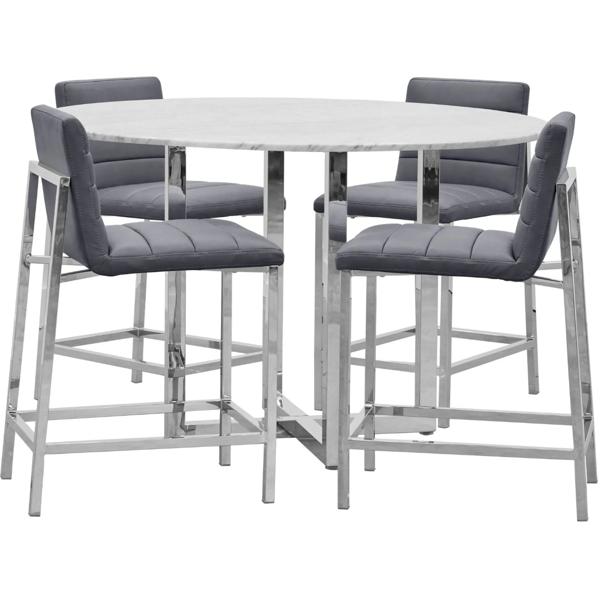 Amalfi Metal Back Counter Stool in Cobalt Leather Modus
