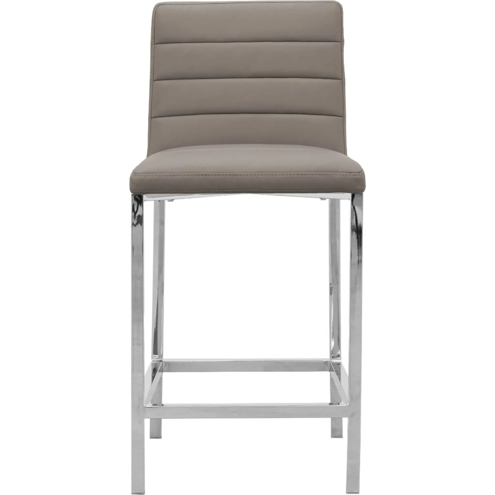 Amalfi Metal Back Counter Stool in Taupe Leather Modus