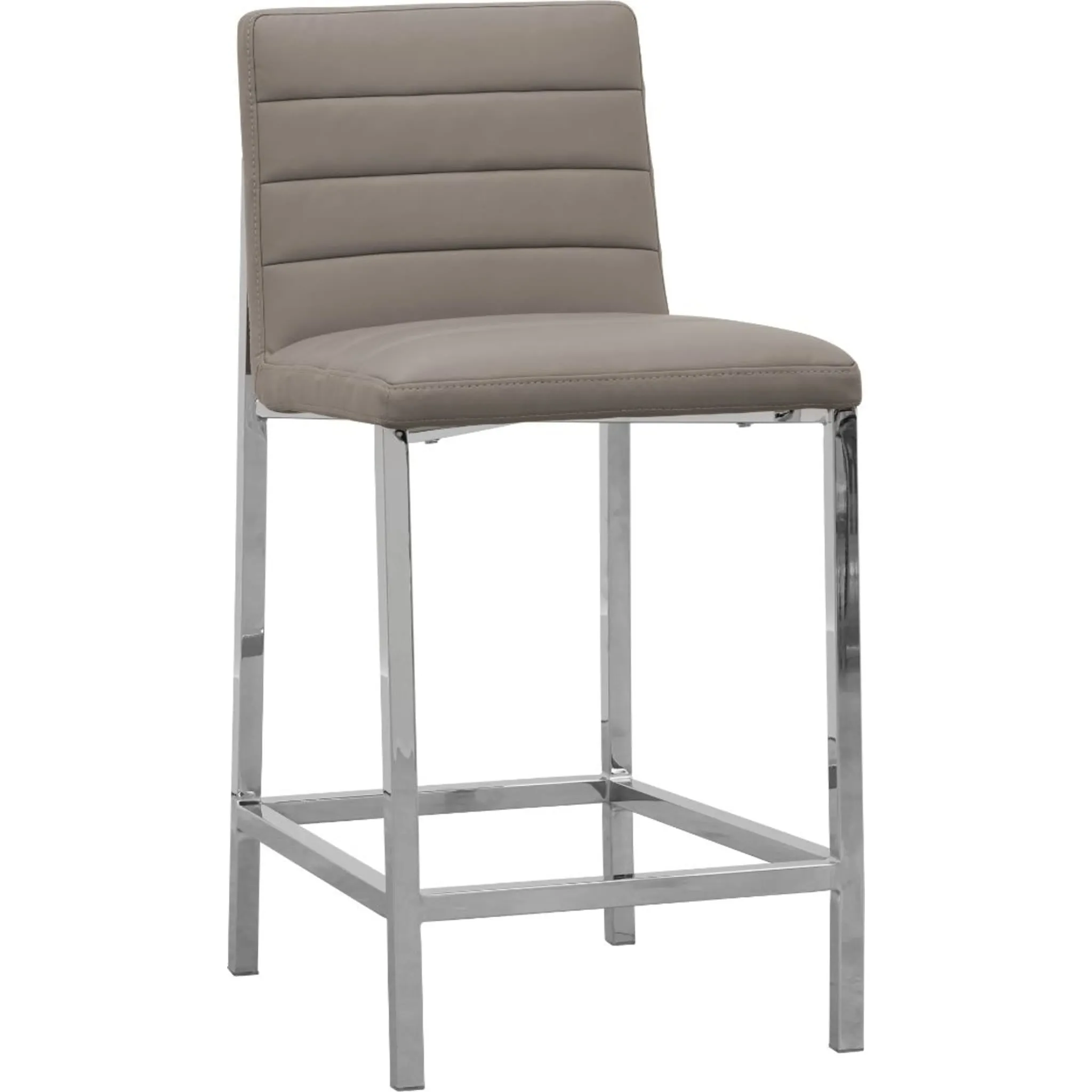 Amalfi Metal Back Counter Stool in Taupe Leather Modus