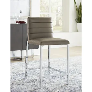 Amalfi Metal Back Counter Stool in Taupe Leather Modus