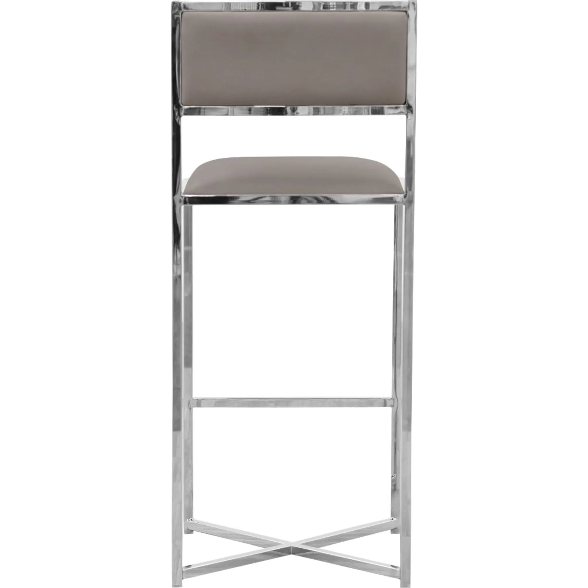 Amalfi X-Base Bar Stool in Taupe Leather Modus