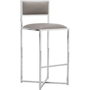 Amalfi X-Base Bar Stool in Taupe Leather Modus