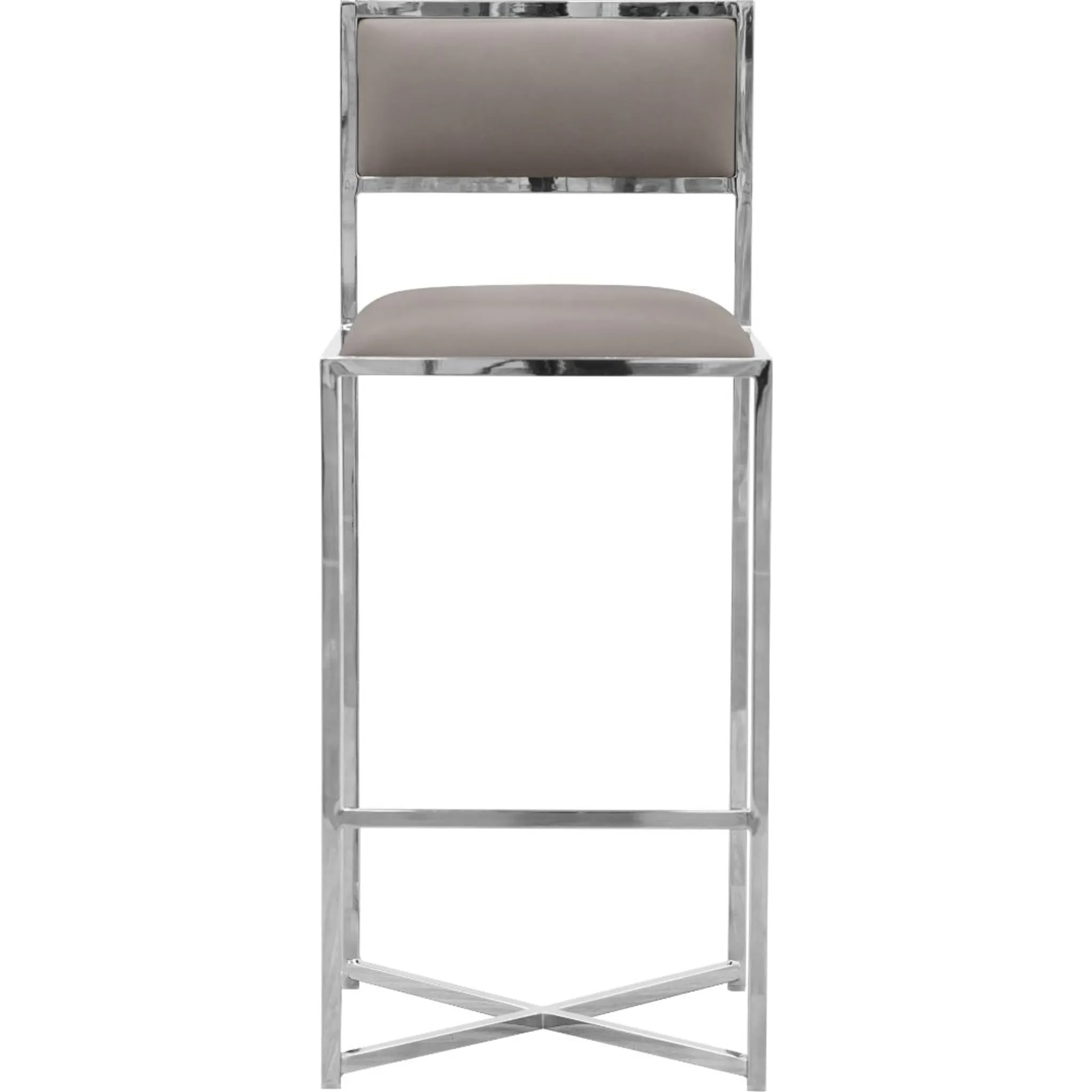Amalfi X-Base Bar Stool in Taupe Leather Modus