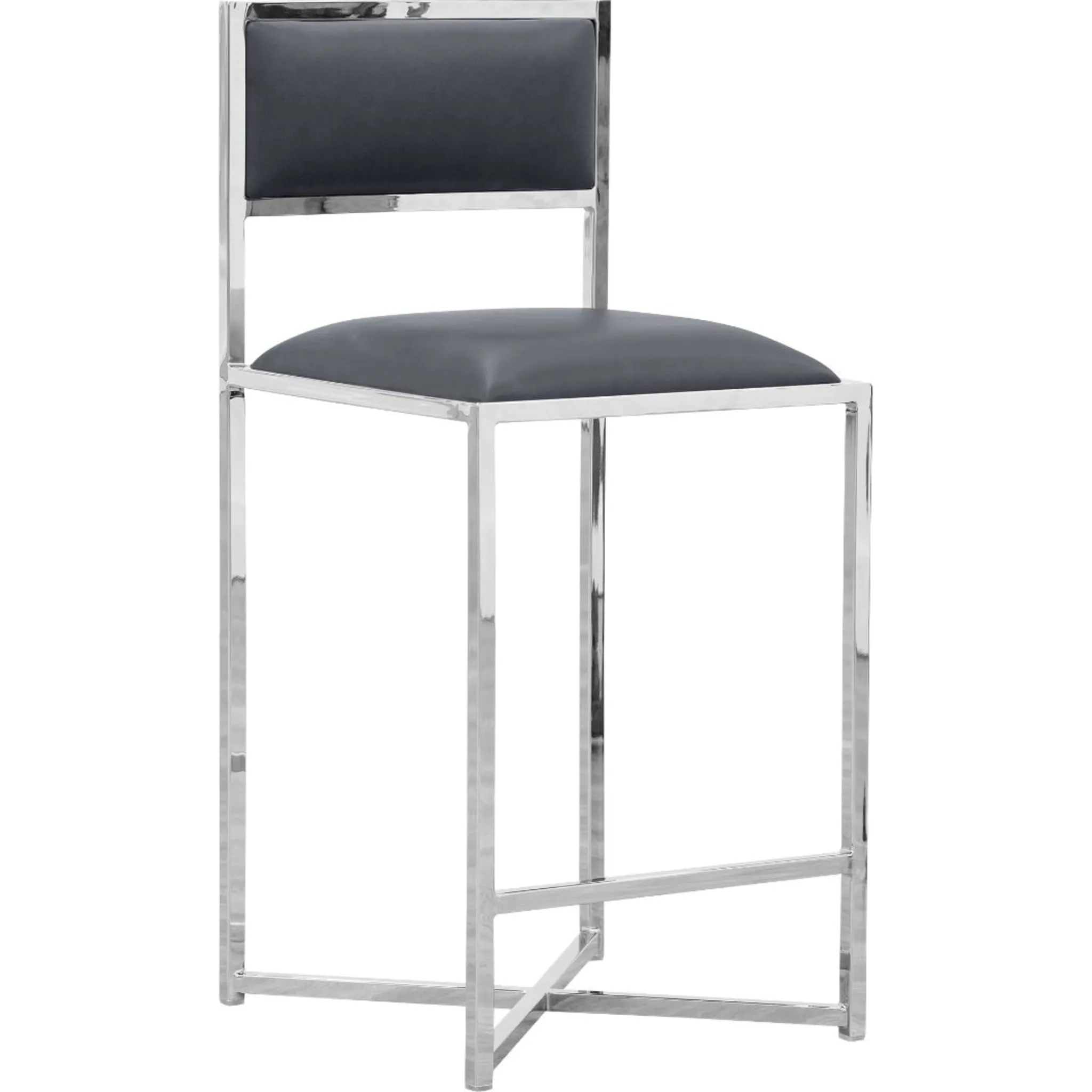 Amalfi X-Base Counter Stool in Cobalt Leather Modus