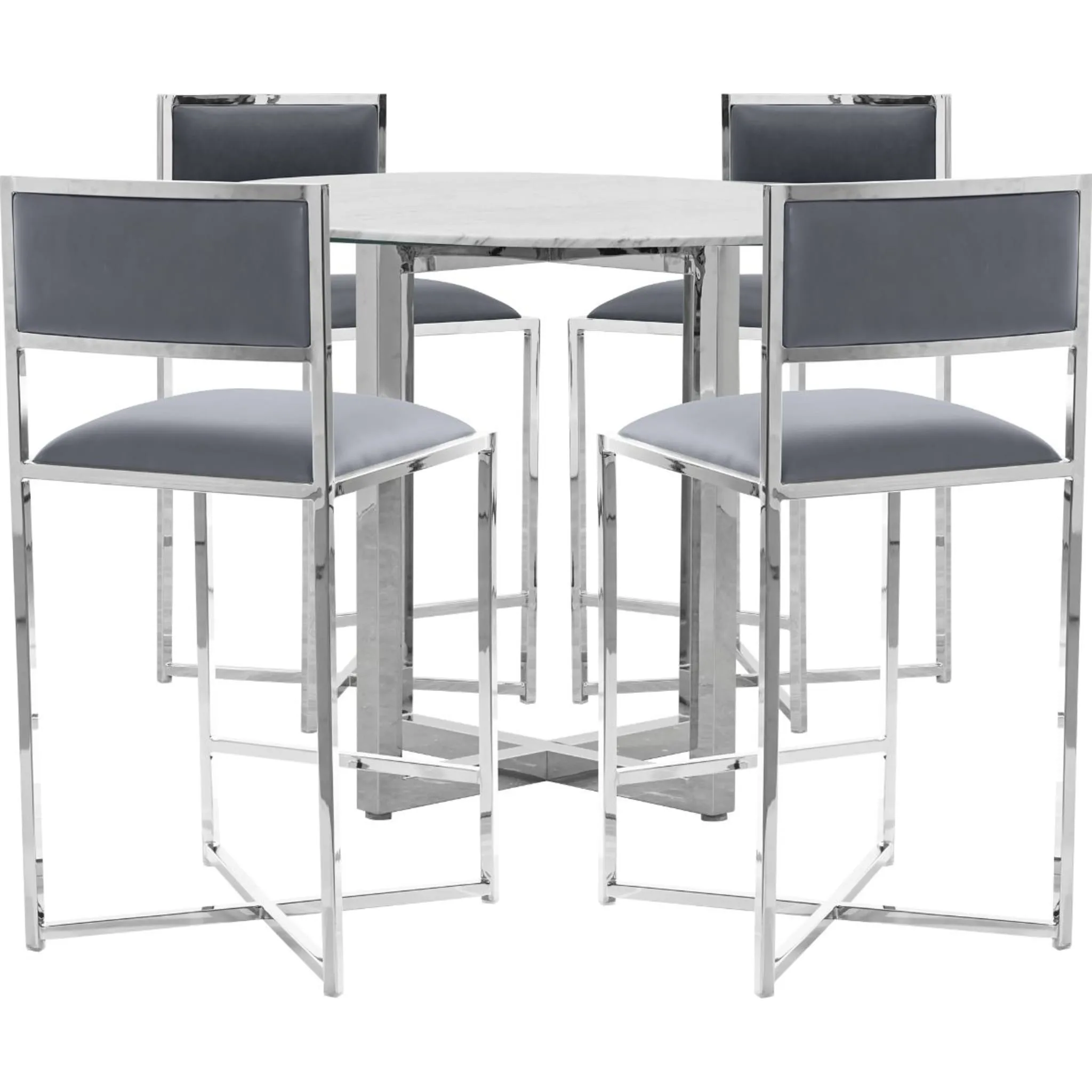 Amalfi X-Base Counter Stool in Cobalt Leather Modus