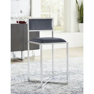 Amalfi X-Base Counter Stool in Cobalt Leather Modus