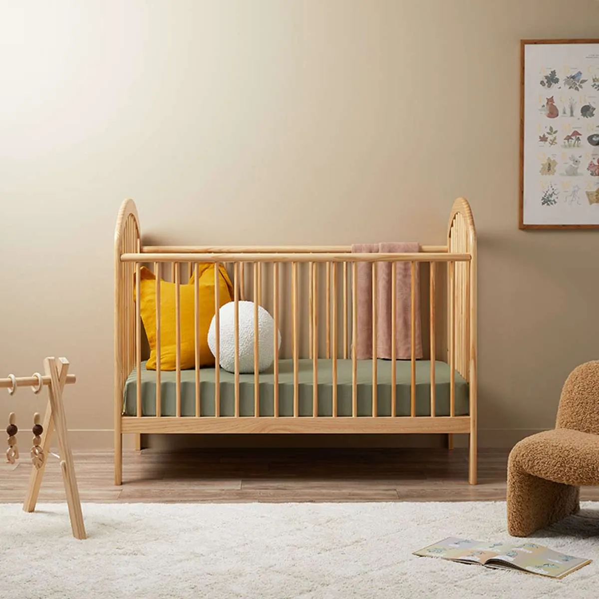 Archie Natural Three Piece Nursery Furniture Set Mocka