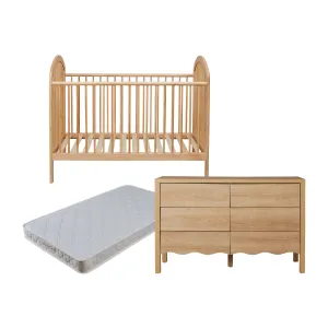 Archie Natural Three Piece Nursery Furniture Set Mocka