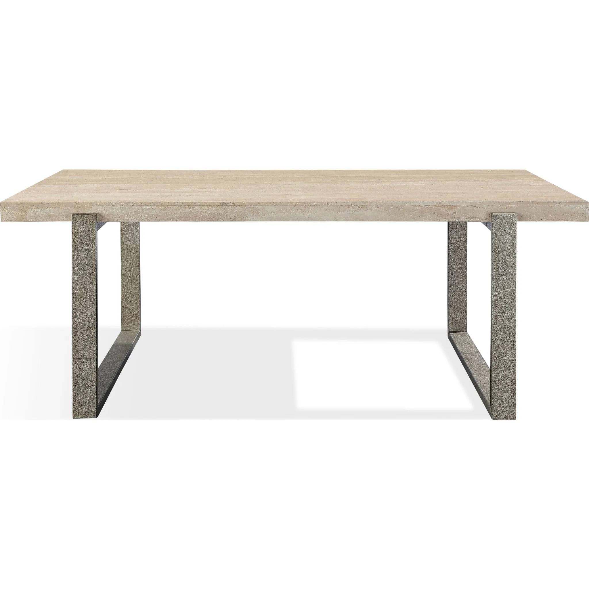 Ariela Natural Travertine Coffee Table with Bronze Metal Base Modus