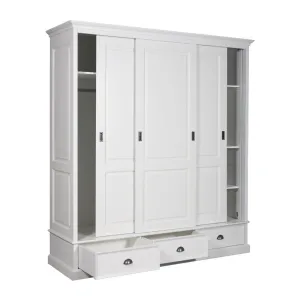 Armoire  linge 3 portes 2 tiroirs - dmontable "Monique"