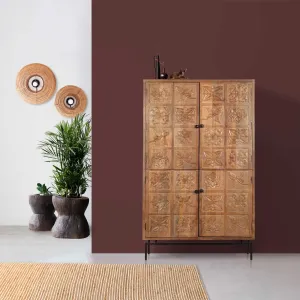 Armoire sculpte 2 portes | Manguier Sculture