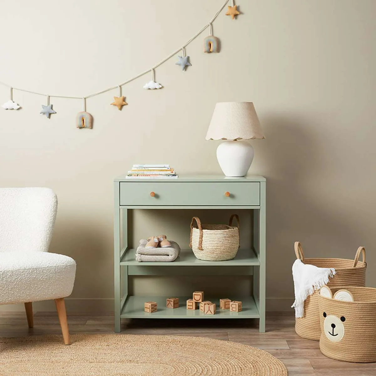 Aspen Mocka Sage Four Piece Nursery Furniture Set Mocka