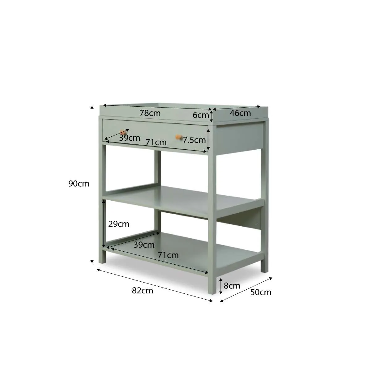 Aspen Mocka Sage Four Piece Nursery Furniture Set Mocka