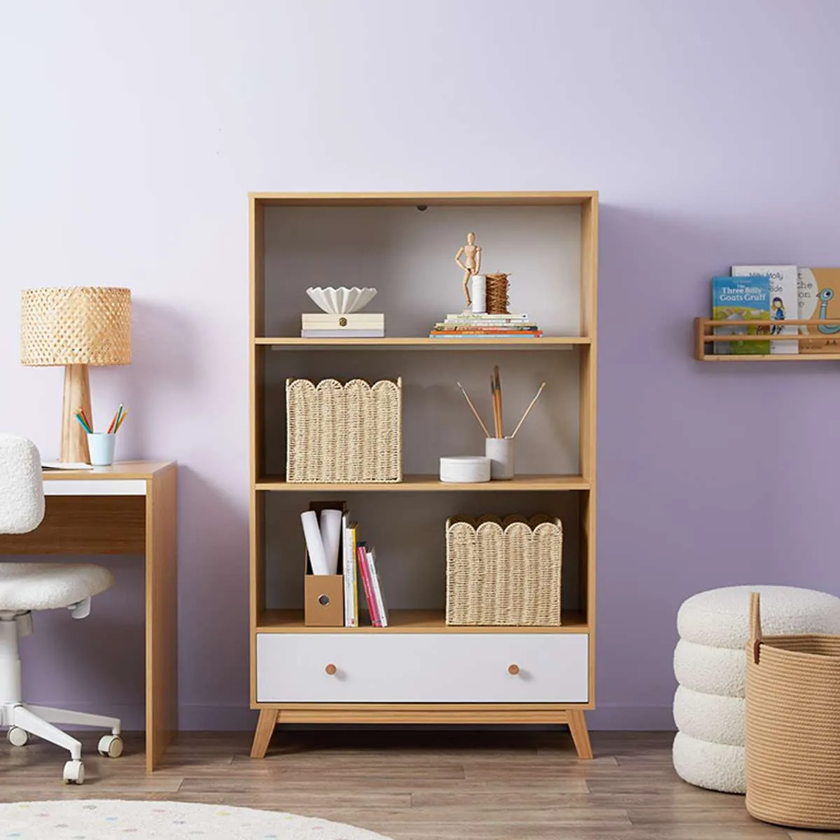 Aspen White Natural Five Piece Nursery Furniture Set Mocka