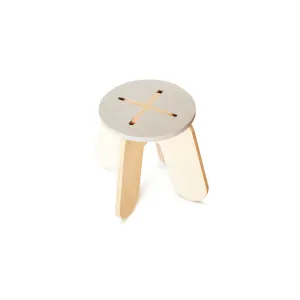 babai Wooden Children Stool X Grey