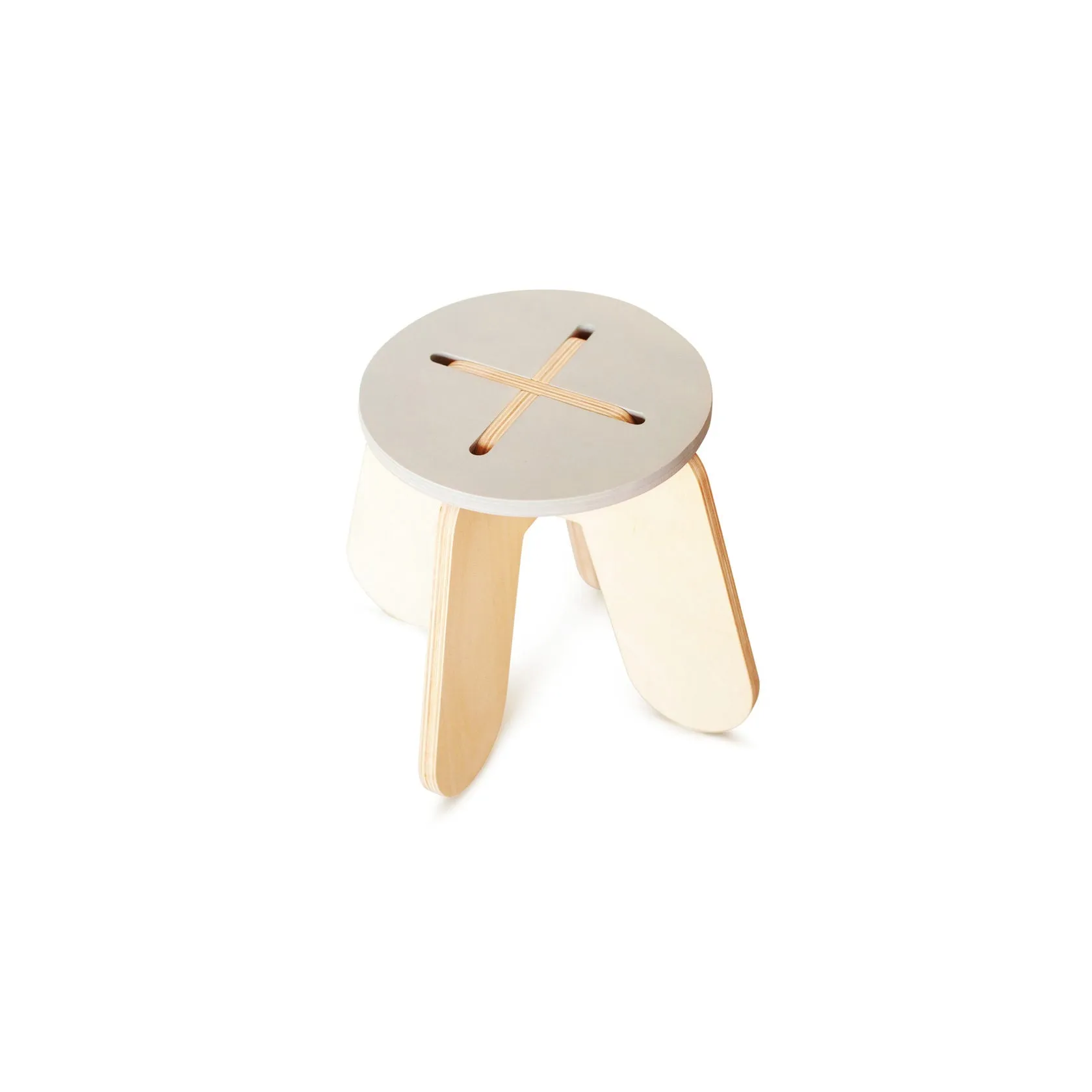babai Wooden Children Stool X Grey