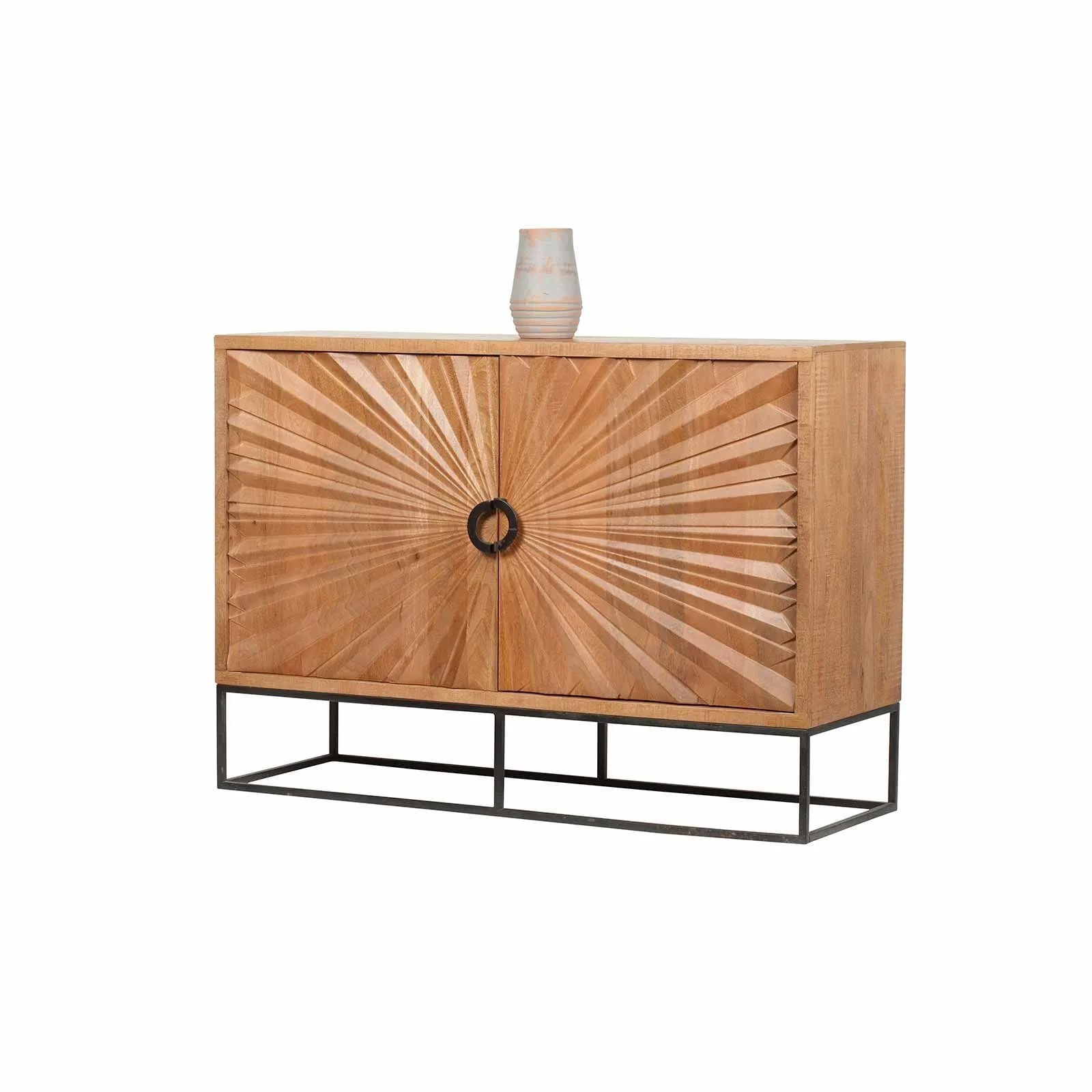 Bahut 2 portes sculptes | Manguier Solaris