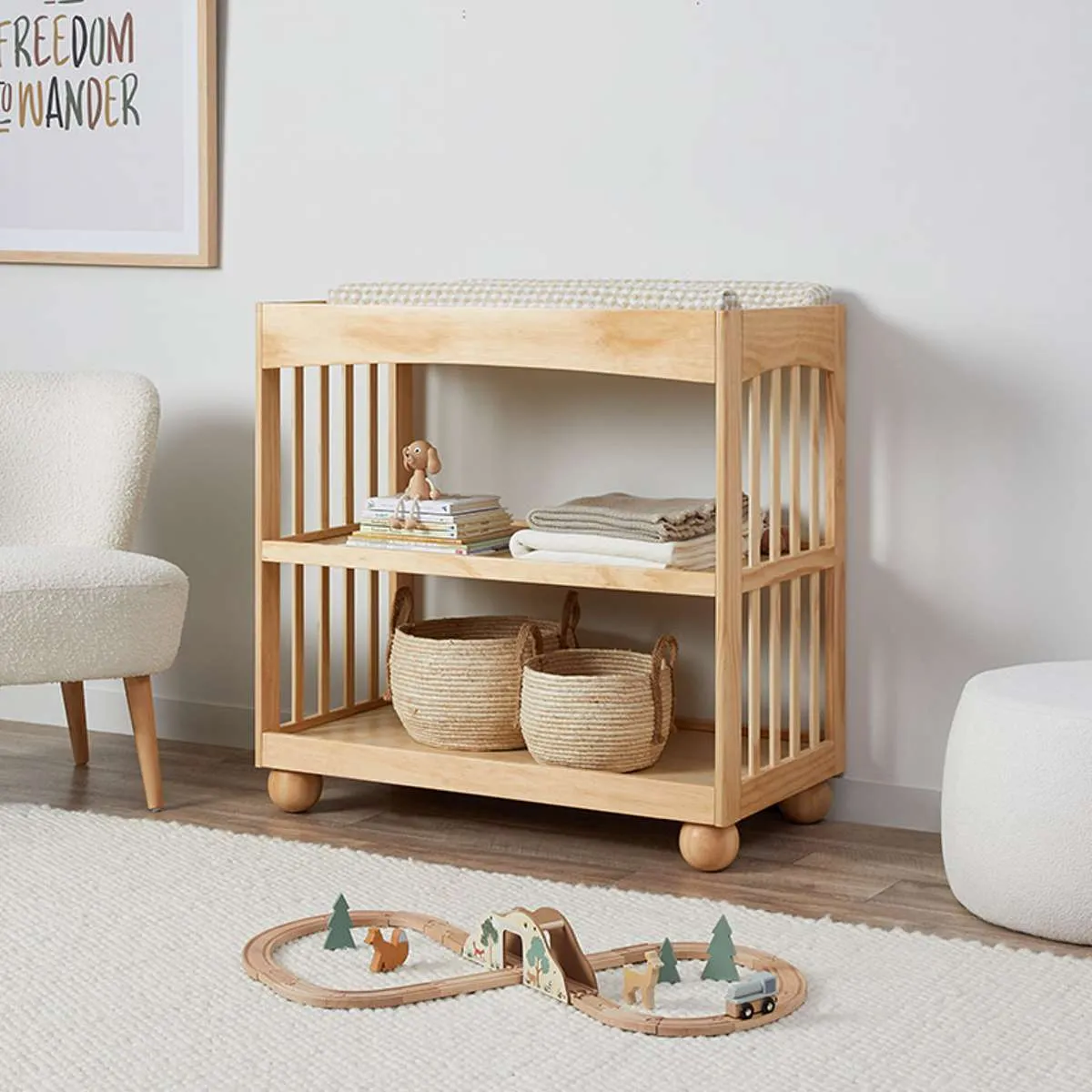 Blake Natural Four Piece Nursery Furniture Set Mocka