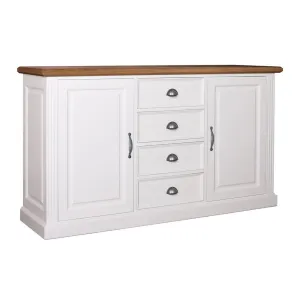 Buffet bas 2 portes 4 tiroirs "Chne et Pin Romance"