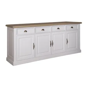 Buffet bas 4 portes 4 tiroirs "Chne et Pin Romance"