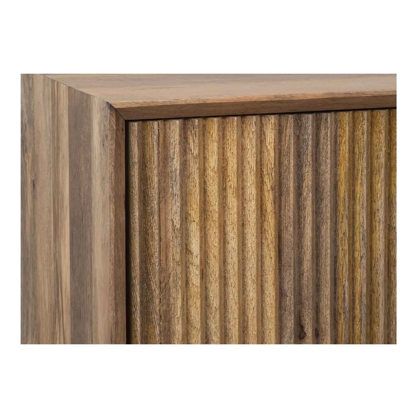 Buffet bas bois sculpt motif gomtrique 3P | Manguier Maglan