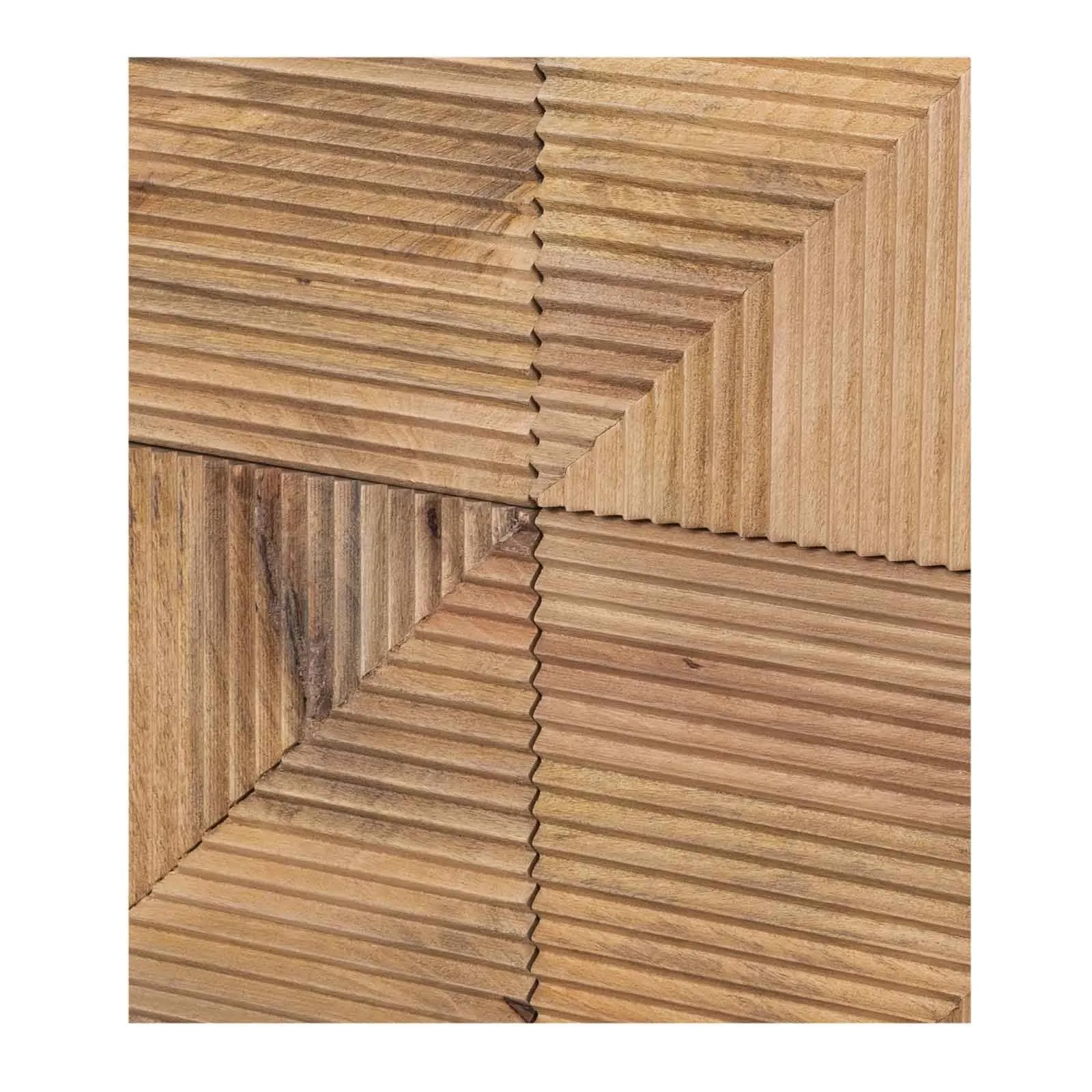 Buffet haut bois sculpt motif gomtrique 4P | Manguier Maglan