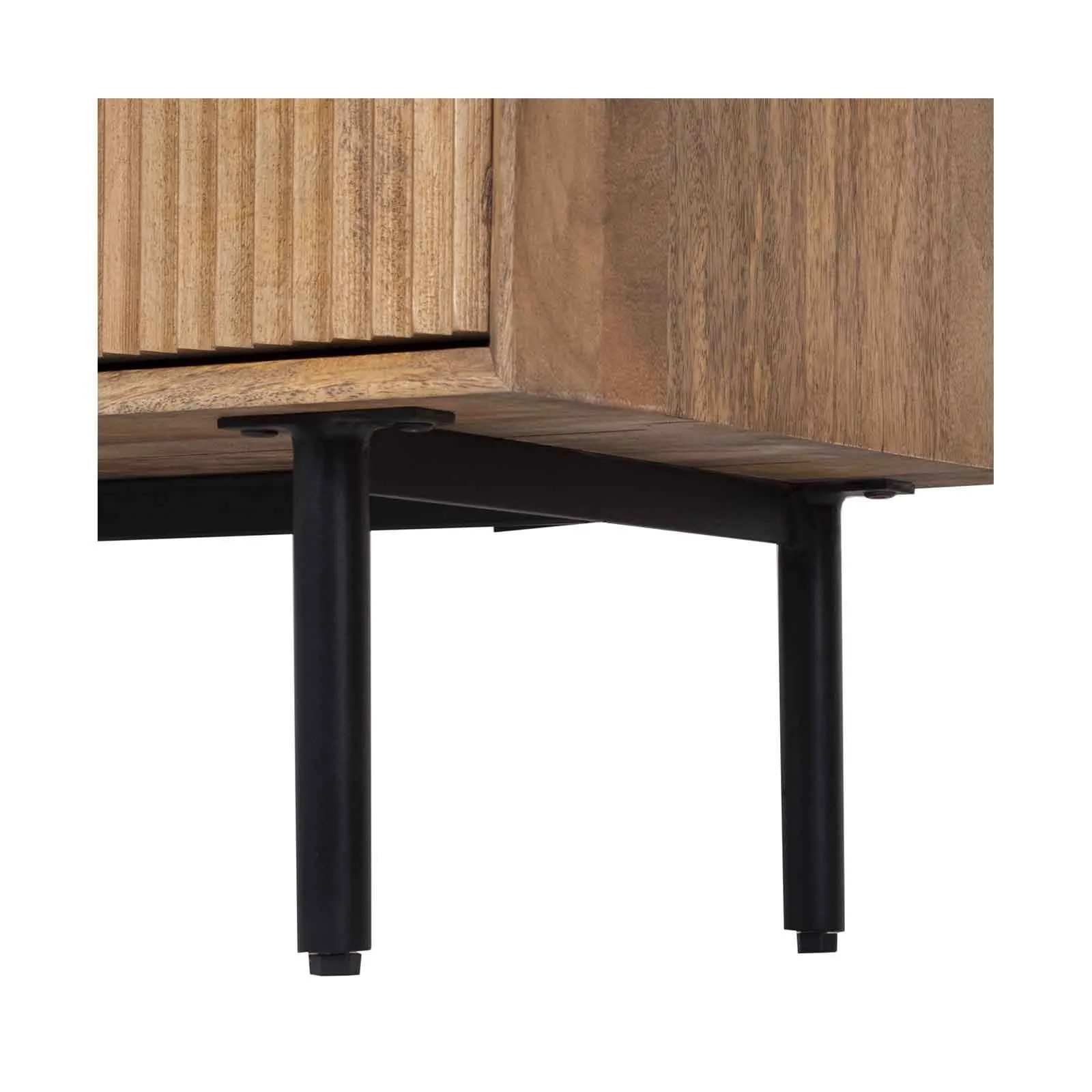 Buffet haut bois sculpt motif gomtrique 4P | Manguier Maglan