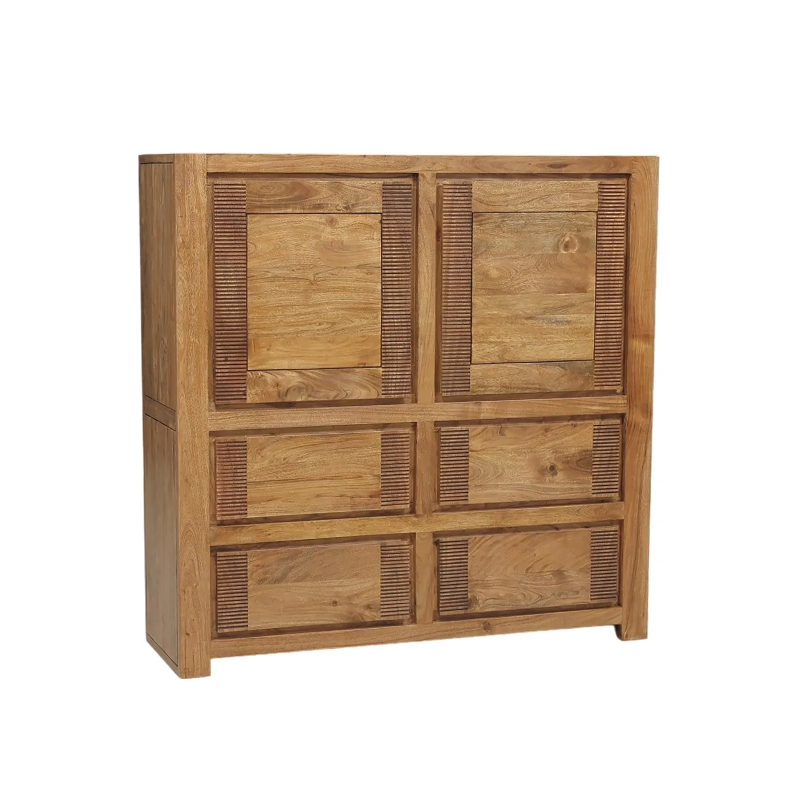 Buffet haut bois stri 2P 4T | Acacia Verone