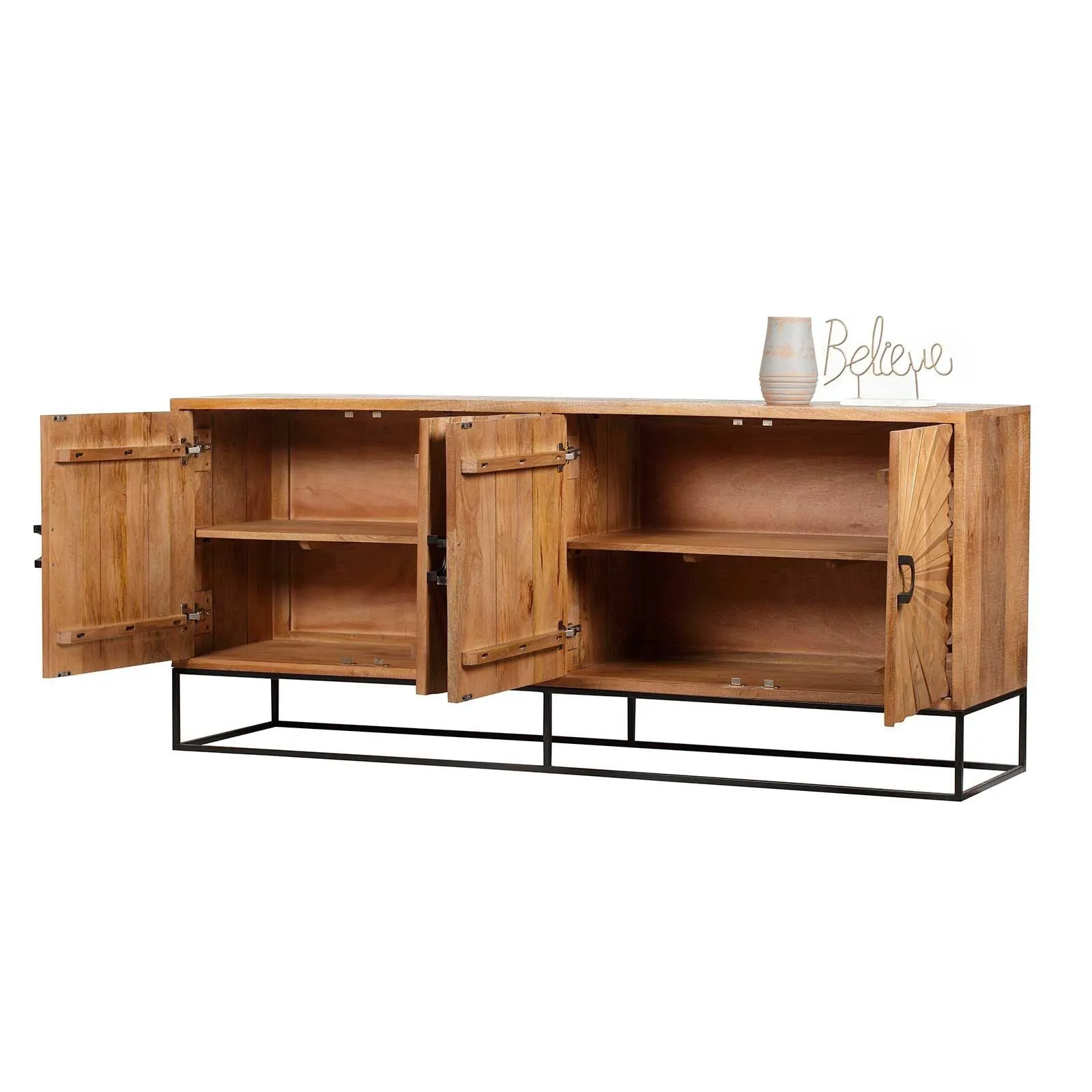 Buffet sculpt 4 porte | Manguier Solaris