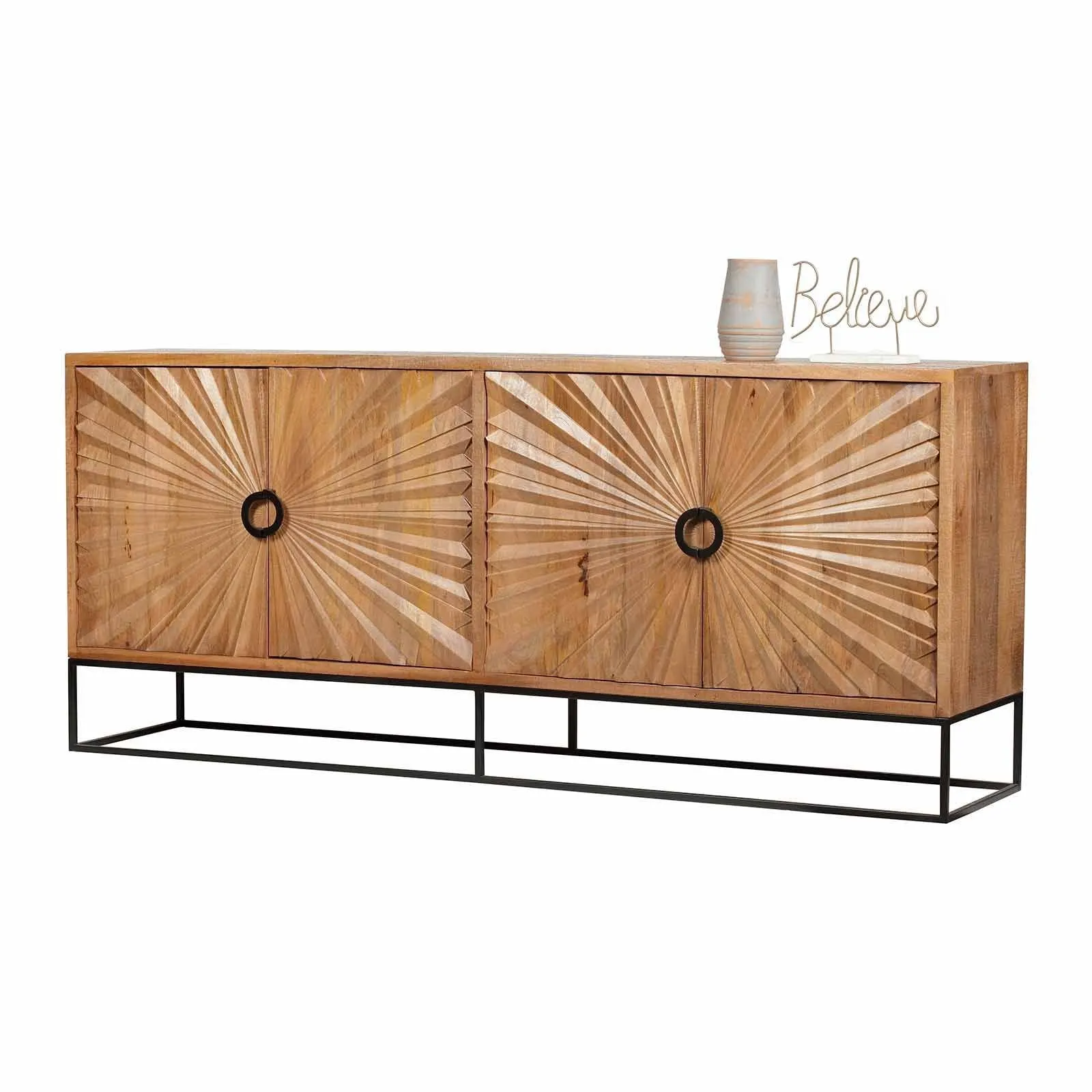 Buffet sculpt 4 porte | Manguier Solaris