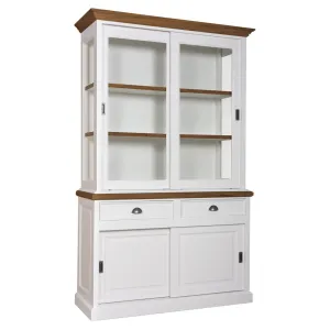 Buffet Vaisselier deux corps 2x2 portes 2 tiroirs "Chne et Pin Charme"