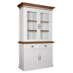 Buffet Vaisselier deux corps 2x2 portes 2 tiroirs "Chne et Pin Romance"