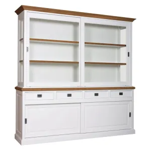 Buffet Vaisselier deux corps 2x2 portes 4 tiroirs "Chne et Pin Charme"