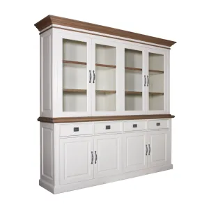 Buffet Vaisselier deux corps 2x4 portes 4 tiroirs "Chne et Pin Romance"
