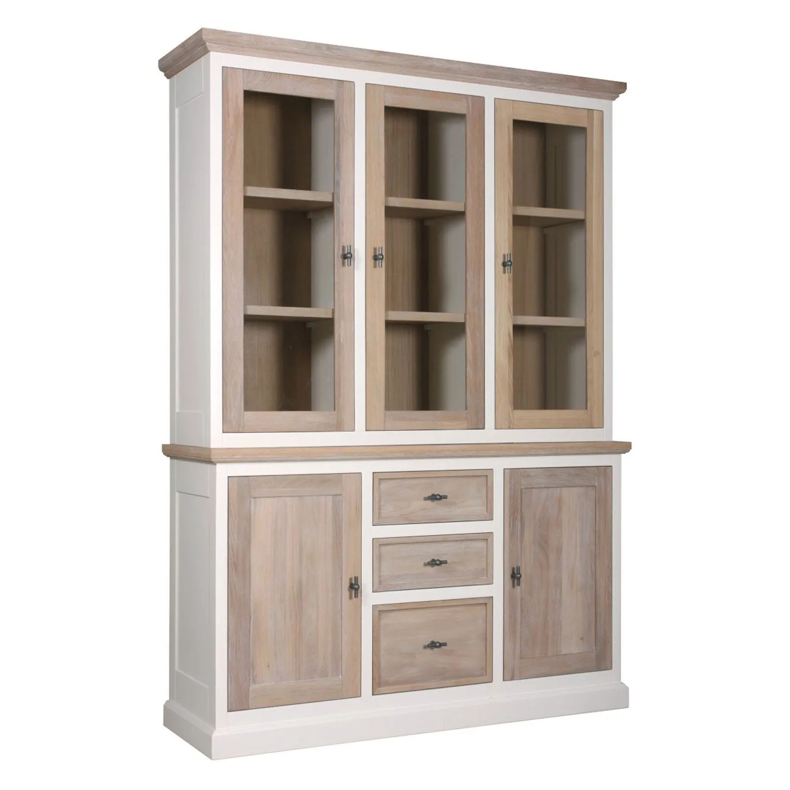 Buffet Vaisselier deux corps  5 portes 3 tiroirs "Chne Country"