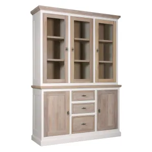 Buffet Vaisselier deux corps  5 portes 3 tiroirs "Chne Country"