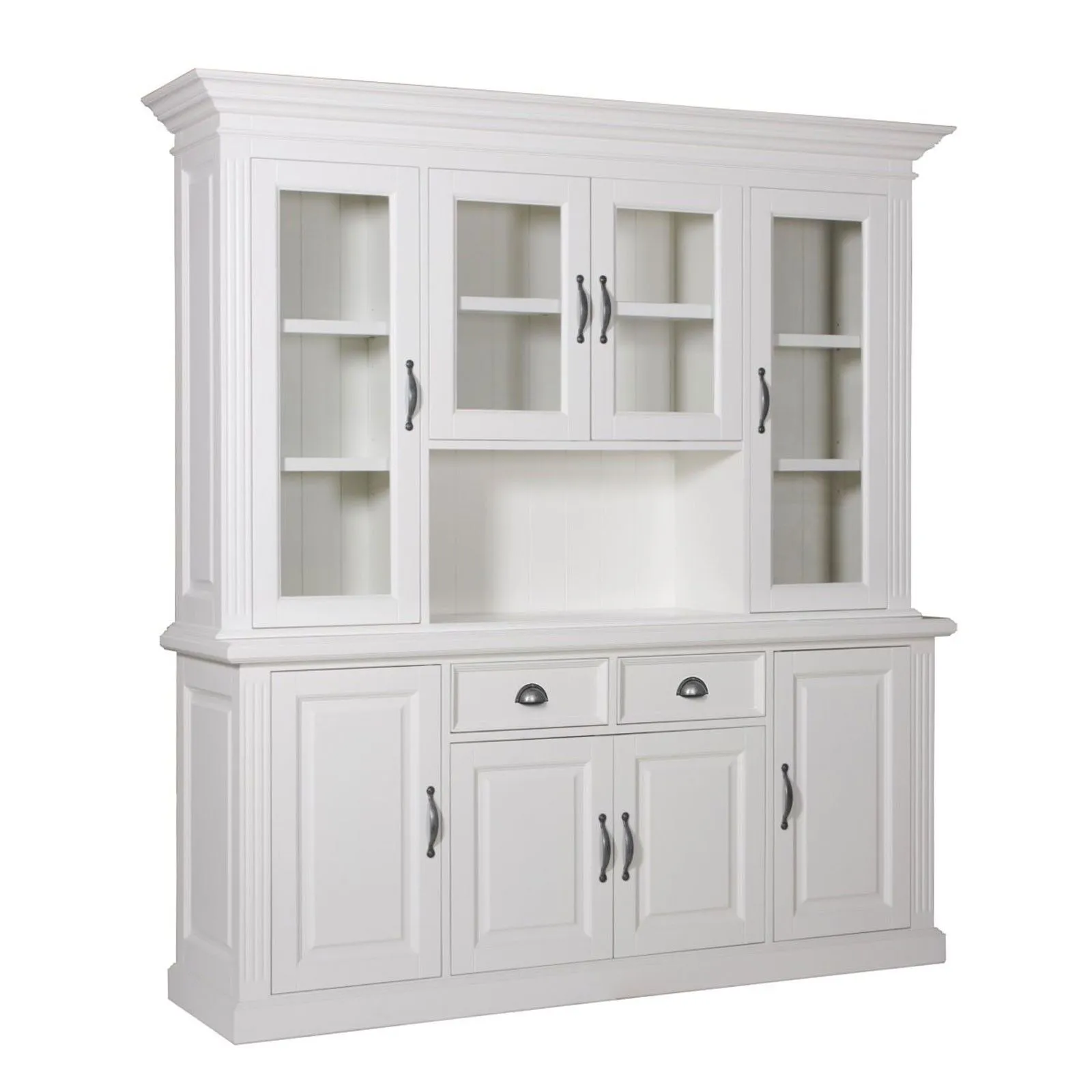 Buffet Vaisselier deux corps vitr 2x4 portes 2 tiroirs "Romance"
