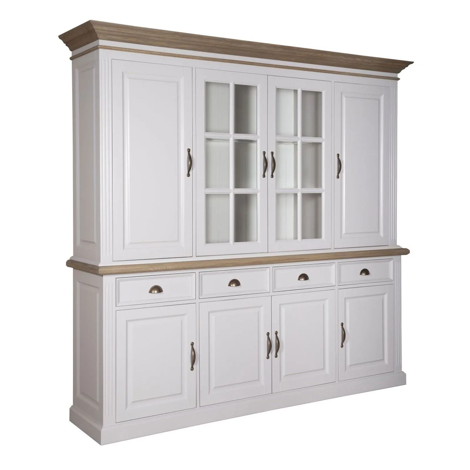 Buffet Vasselier deux corps 2x4 portes 4 tiroirs "Chne et Pin Romance"