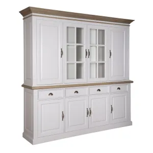 Buffet Vasselier deux corps 2x4 portes 4 tiroirs "Chne et Pin Romance"