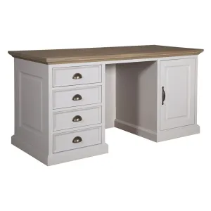 Bureau 1 porte 4 tiroirs "Chne et Pin Charme"