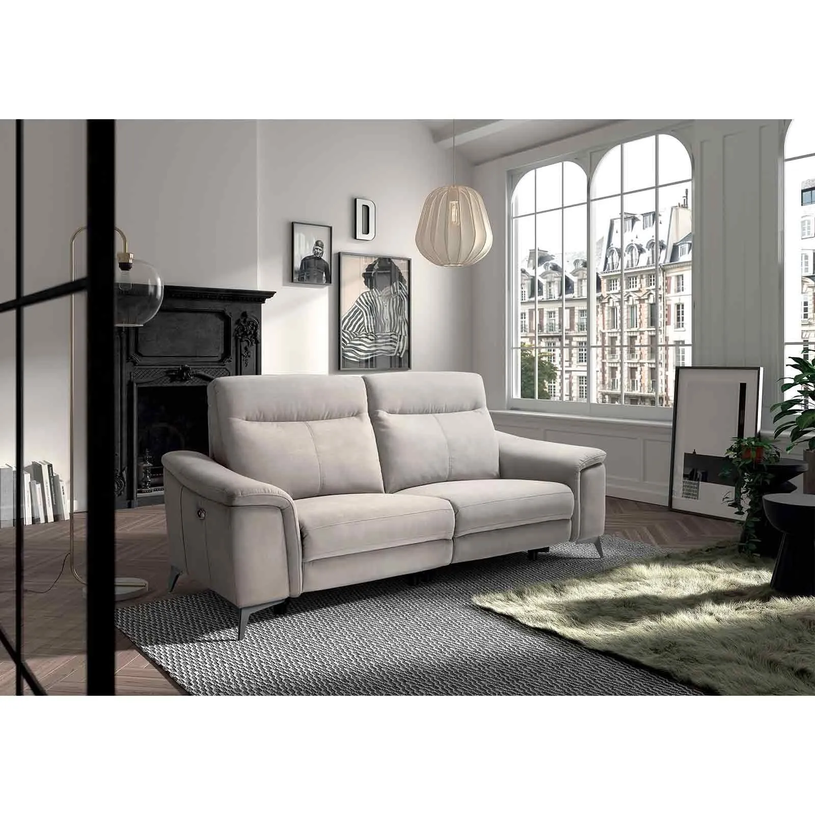 Canap 3 places 2 relax lectriques avec ttires manuelles Suiza