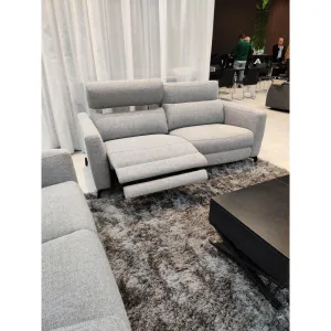Canap 3 places, 2 relax lectriques Bombay Gris clair