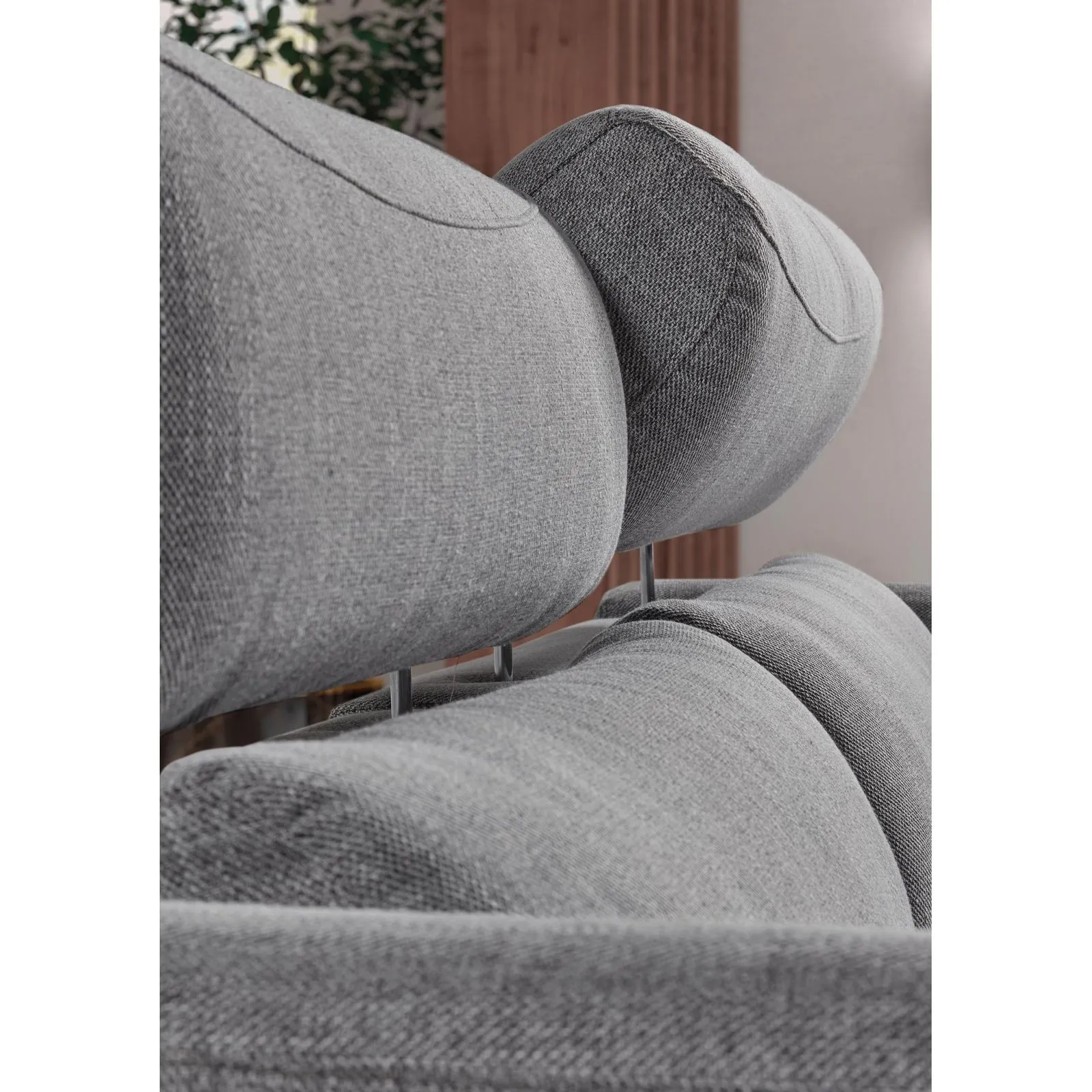 Canap 3 places, 2 relax lectriques Bombay Gris clair