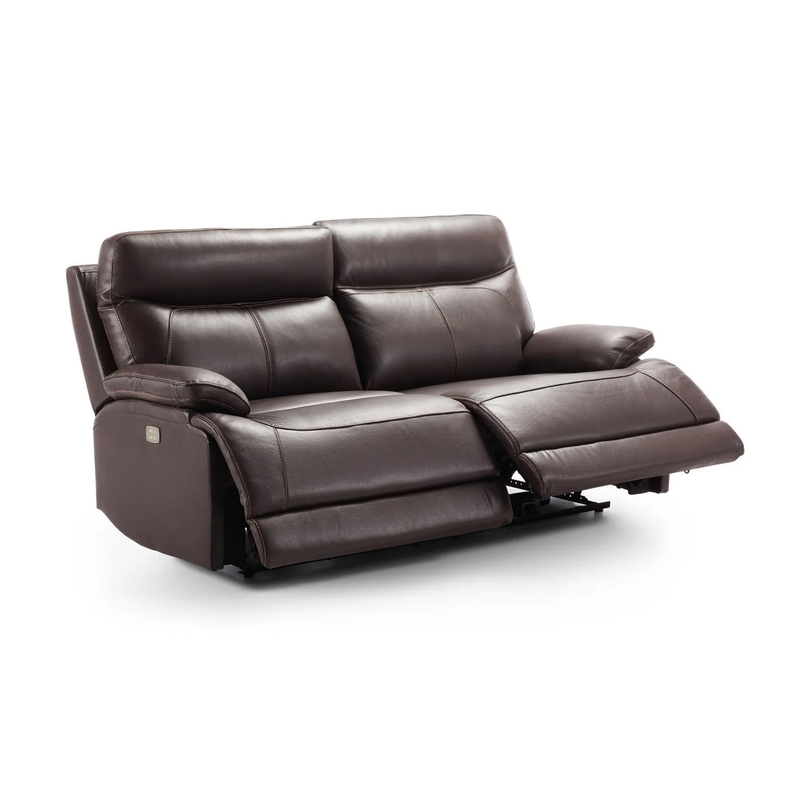 Canap cuir 3 places, 2 relax lectriques Bilbao Chocolat